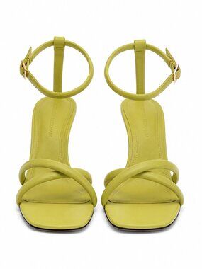 NWT VICTORIA BECKHAM FRANCES ACID GREEN LEATHE SANDALS